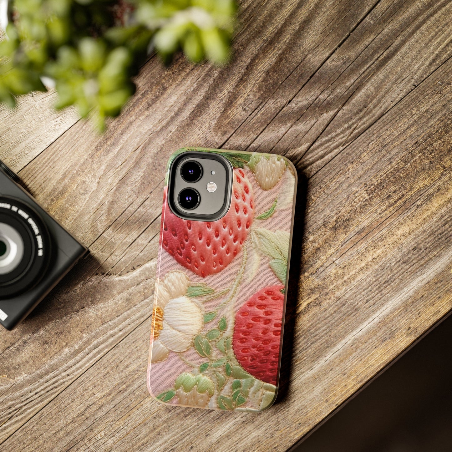 Red Berry Strawberries - Embroid Fruit - Healthy Crop Feast Food Design - Tough Phone Cases