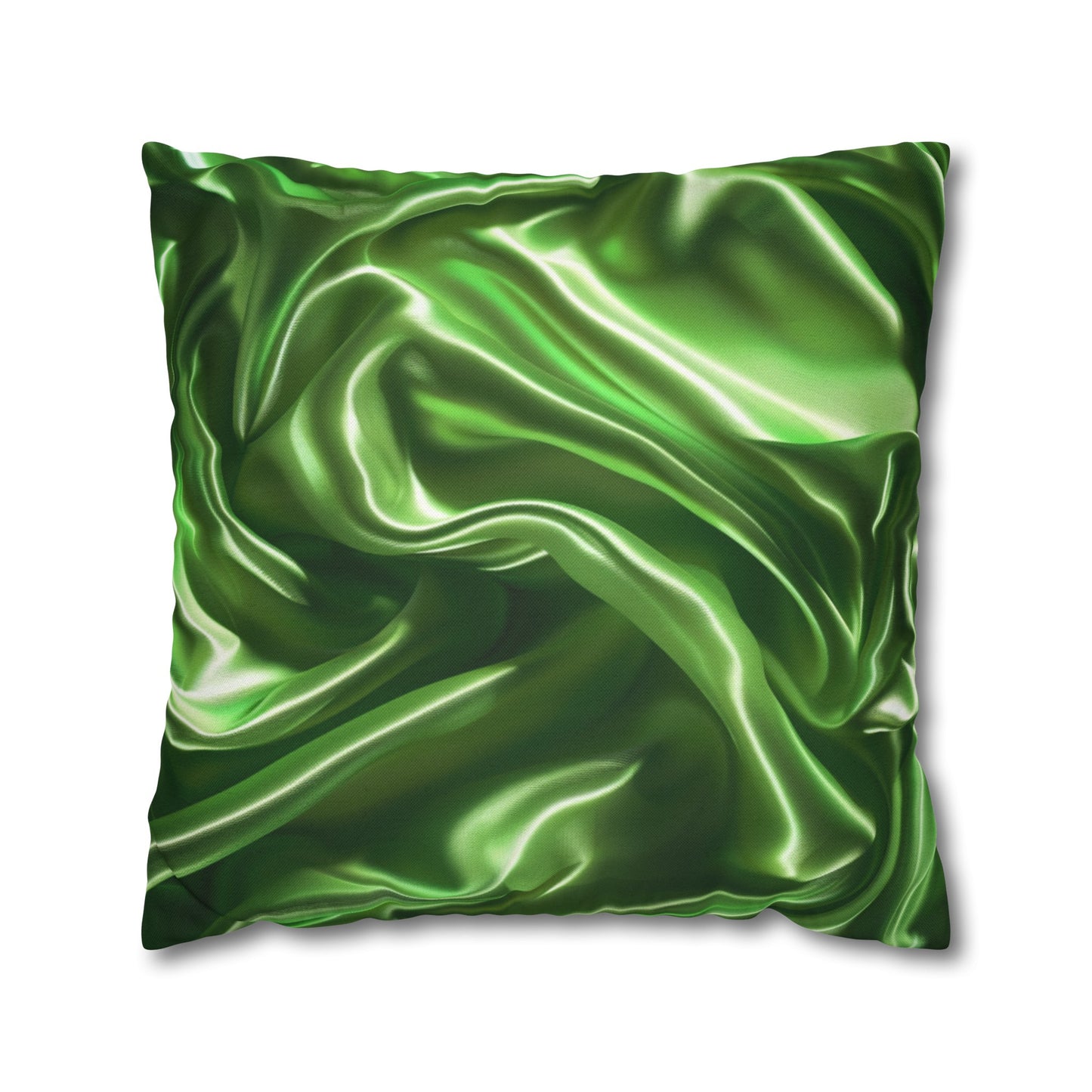 Green Silk, Spun Polyester Square Pillowcase