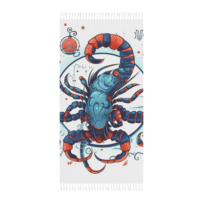 Cute Scorpio Zodiac Sign - Big Claws, Long Tail Cosmic Astrology Symbol - Boho Beach Cloth