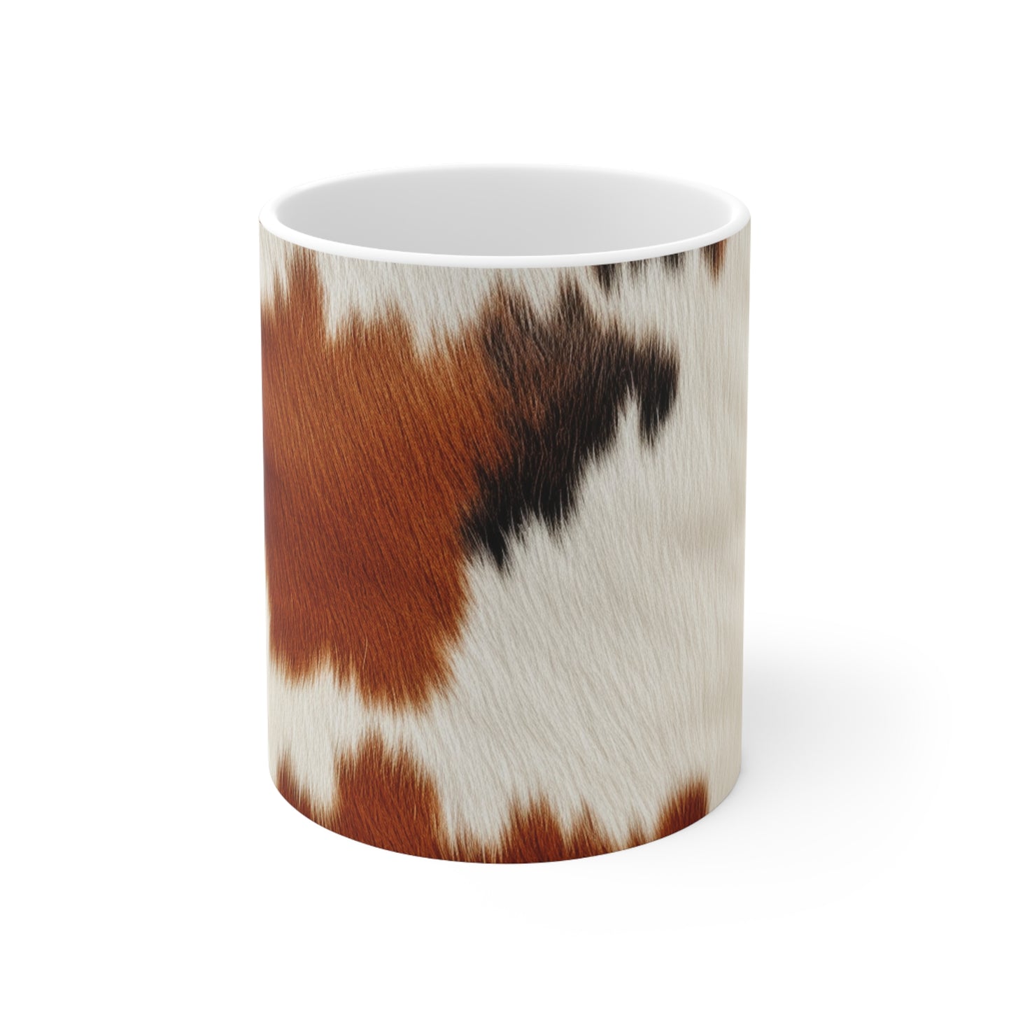 Hair Cowhide Leather Natural Design Tough Durable Rugged Style - Ceramic Mug 11oz