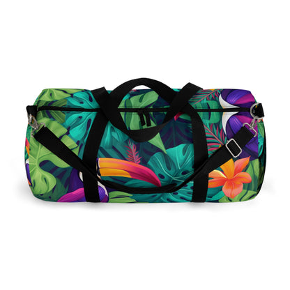 Vivid Tropical Birds & Leaves - Seamless Pattern Duffel Bag