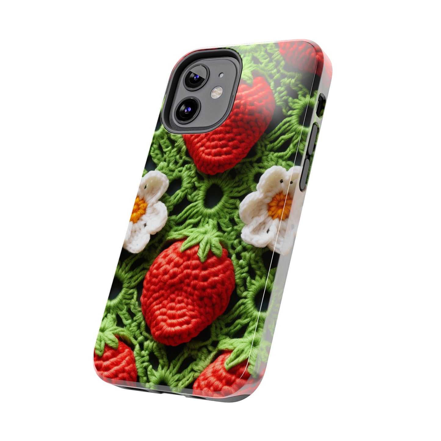 Strawberry Field Crochet - Forever Forest Greens - Fruit Berry Harvest Crop - Tough Phone Cases