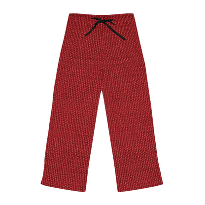 Rojo rubí atrevido: estilo apasionante de tela inspirado en la mezclilla - Pantalones de pijama para mujer (AOP)