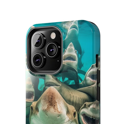 Laughing Lemon Sharks: Joyful Sea Jaws Ocean Deep - Tough Phone Cases