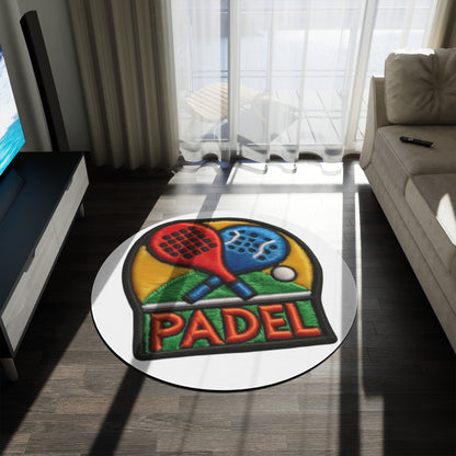 Padel Chenille Patch, Faux Graphic- Round Rug