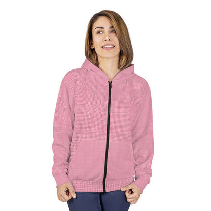 Pastel Rose Pink: Denim-Inspired, Refreshing Fabric Design - Unisex Zip Hoodie (AOP)