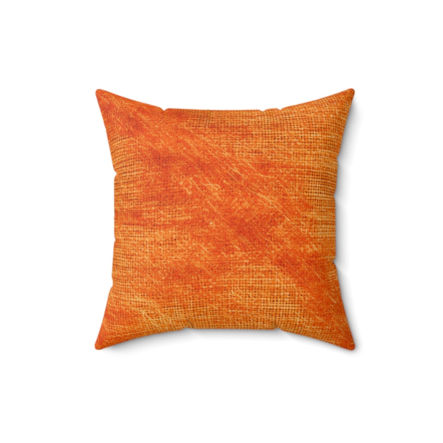 Burnt Orange/Rust: Denim-Inspired Autumn Fall Color Fabric - Spun Polyester Square Pillow