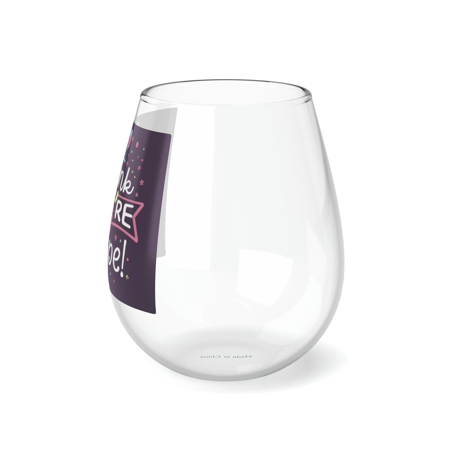 Grape Pun Wine Lover Art - You're Grape - Whimsical Wine Glasses Design - Stemless Wine Glass, 11.75oz