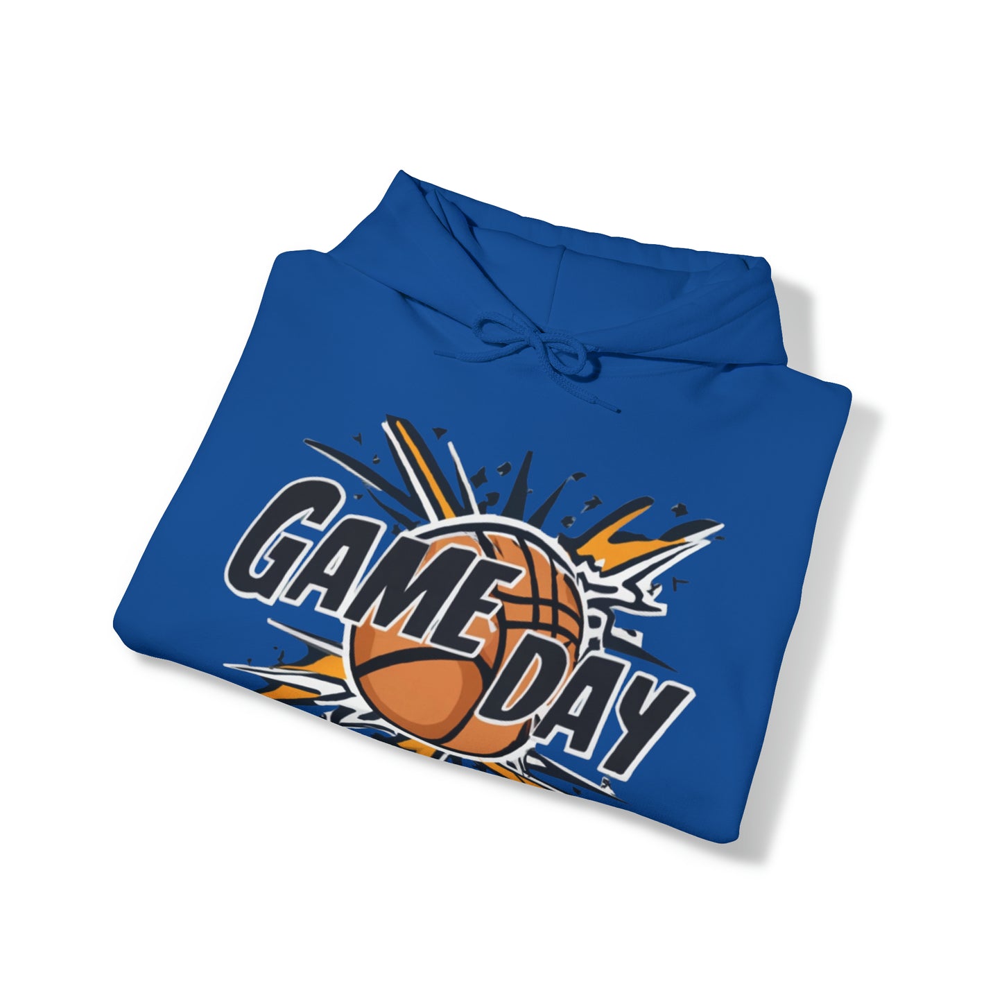 Game Day Slam Dunk Energy - Dynamic Basketball Explosion Graphic - Unisex Heavy Blend™ Hooded Sweatshirt