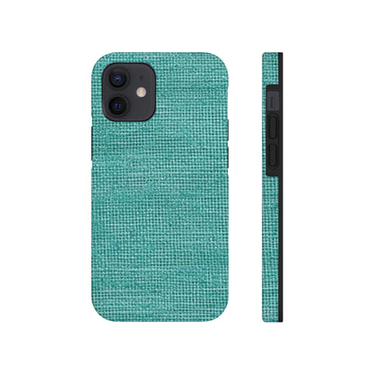 Quality Mint Turquoise Denim Fabric Deisgn, Stylish Material - Tough Phone Cases