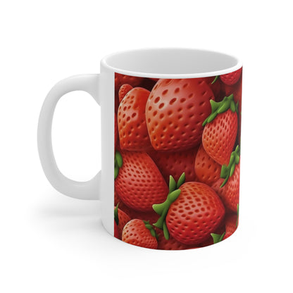 Fresas de jardín- Wild Sweet Gourmet - Granja que cultiva frutos rojos maduros - Taza de cerámica 11oz