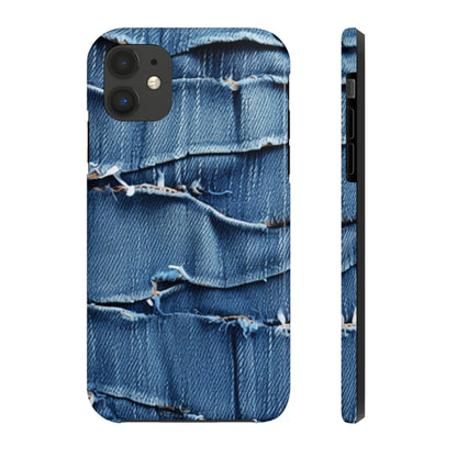 Midnight Blue Distressed Denim: Rugged, Torn & Stylish Design - Tough Phone Cases