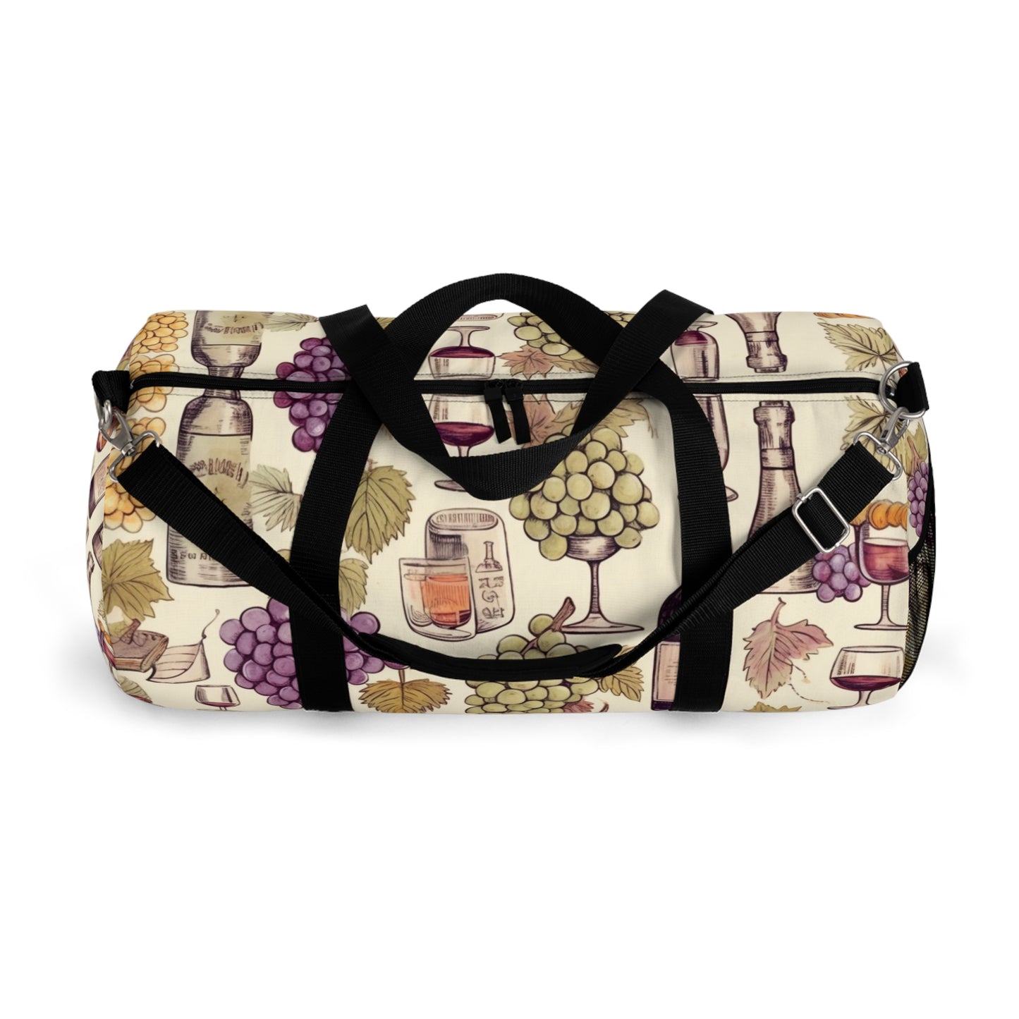 Wine Lovers Theme: Varieties of Wine, Grapes & Vineyards Design Duffel Bag