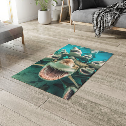 Laughing Lemon Sharks: Joyful Sea Jaws Ocean Deep - Dobby Rug