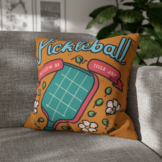 Pickleball Cottagecore - Spun Polyester Square Pillow Case