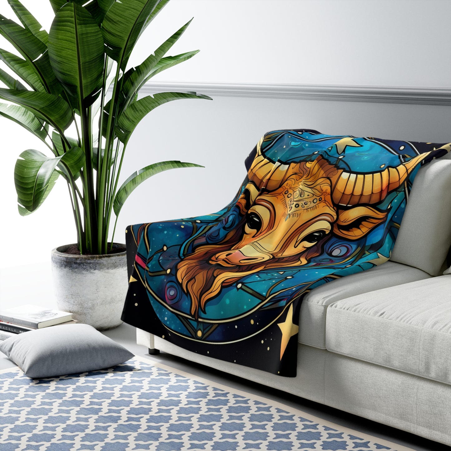 Taurus Constellation Zodiac Sign Astrology Cosmic Art - Sherpa Fleece Blanket