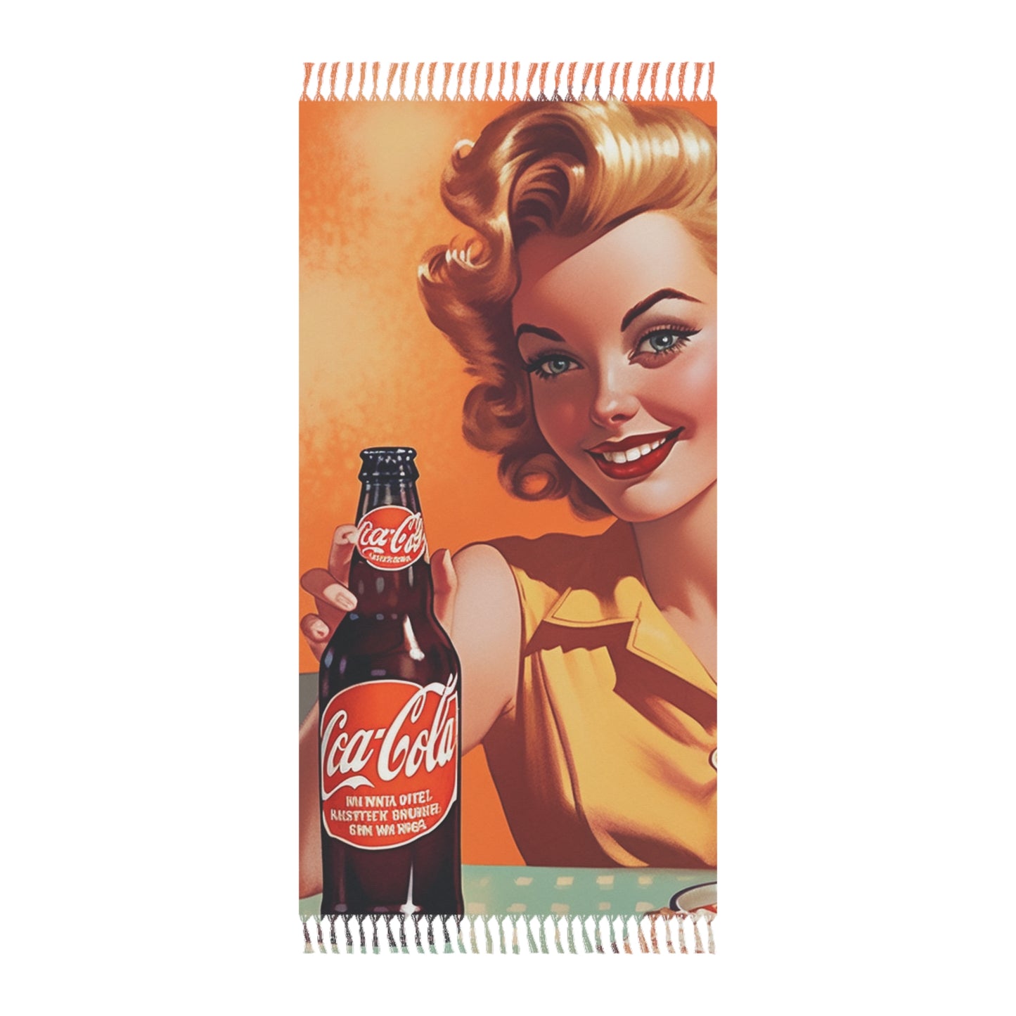 Retro Pop Art Cola Drink Style Vintage Soda Advertisement - Boho Beach Cloth