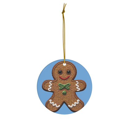 Chenille Gingerbread Cookie: Christmas Festive Delight Design - Ceramic Ornament, 4 Shapes