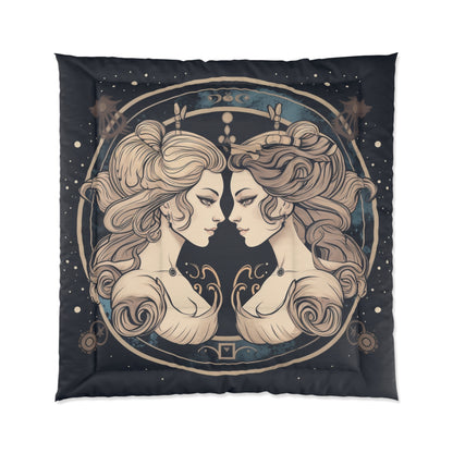 Duality of Gemini - Expressive Twins Zodiac Astrology - Comforter