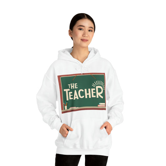 The Teacher Retro Blackboard Teacher Chalk Classroom Gift - Sudadera con capucha unisex Heavy Blend™ 