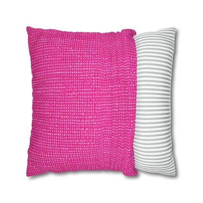 Hot Neon Pink Doll Like: Denim-Inspired, Bold & Bright Fabric - Spun Polyester Square Pillow Case