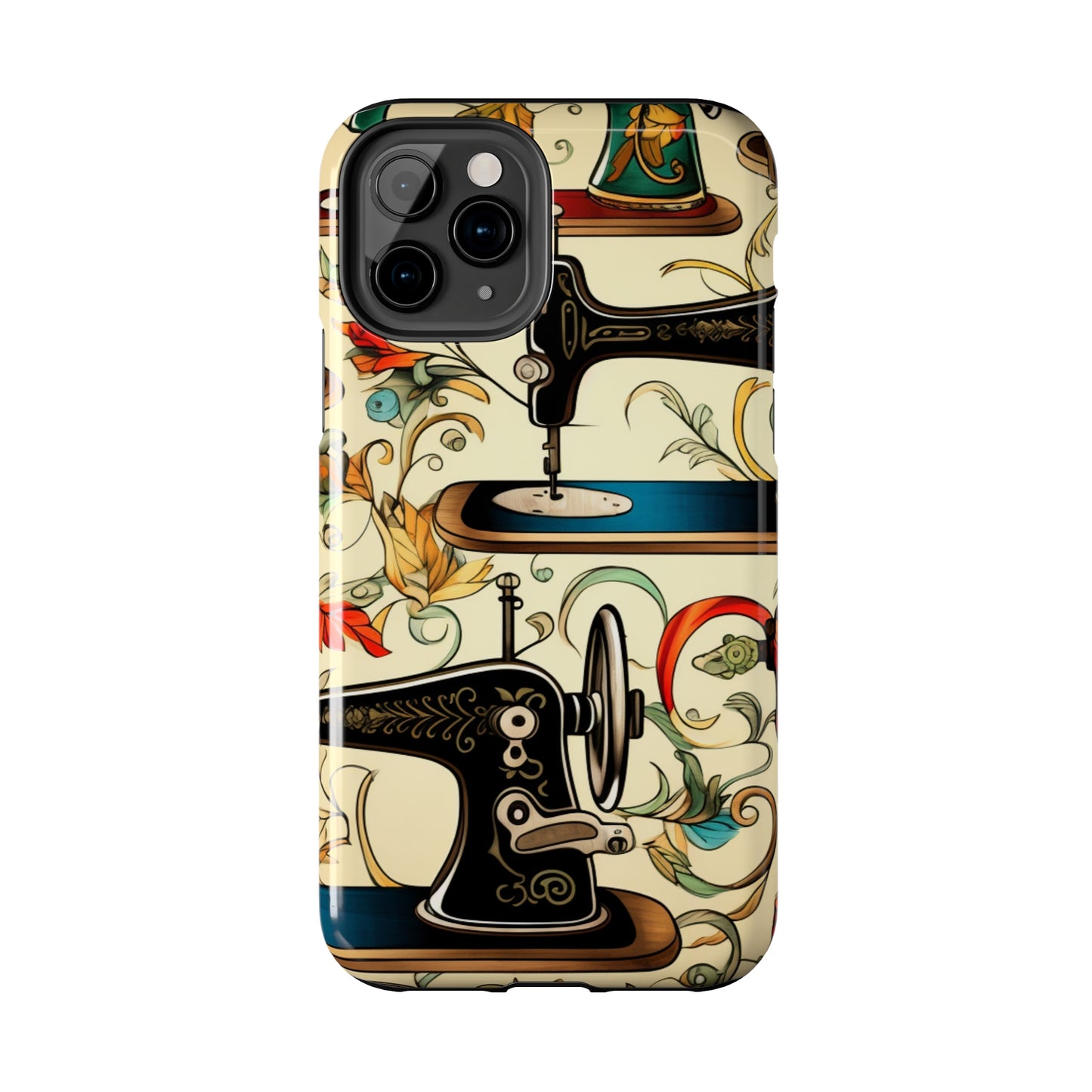 Classic Sewing Machines and Vibrant Thread Spools Pattern, Tailoring and Quilting - Tough Phone Cases