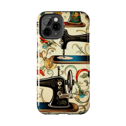 Classic Sewing Machines and Vibrant Thread Spools Pattern, Tailoring and Quilting - Tough Phone Cases