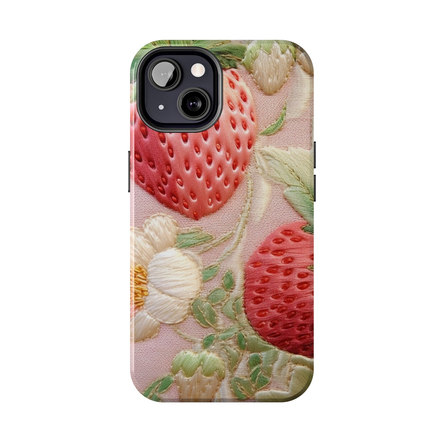 Red Berry Strawberries - Embroid Fruit - Healthy Crop Feast Food Design - Tough Phone Cases