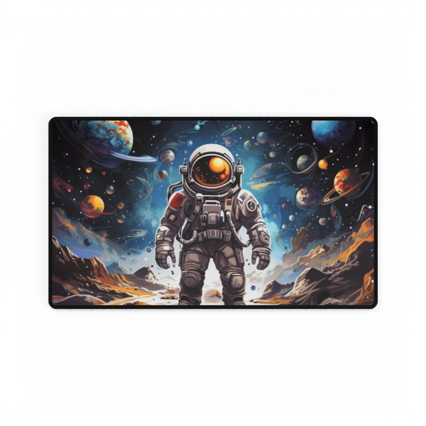 Galactic Voyage: Astronaut Journey in Celestial Star Cosmic Exploration - Desk Mats