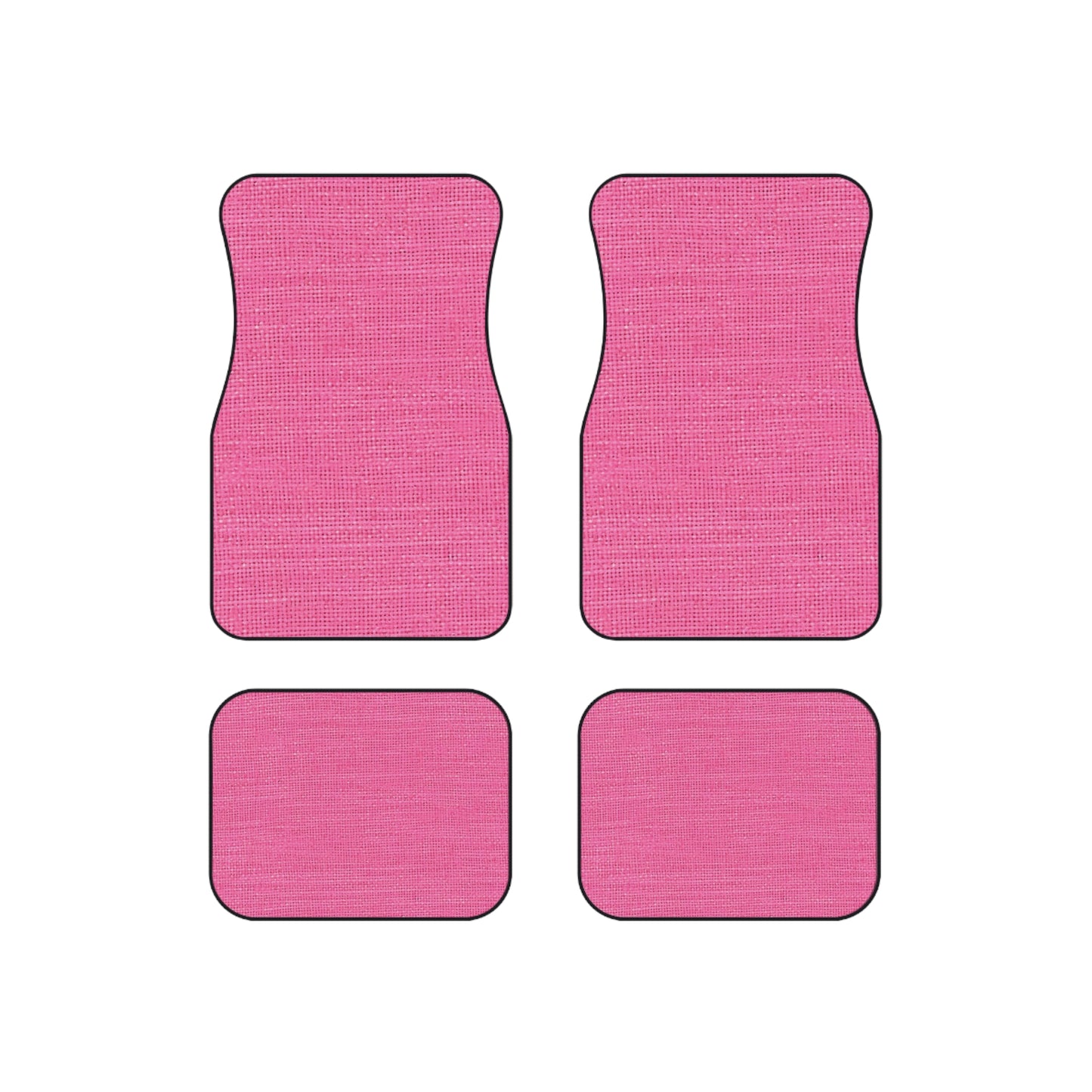 Doll-Like Pink Denim Designer Fabric Style - Car Mats (Set of 4)