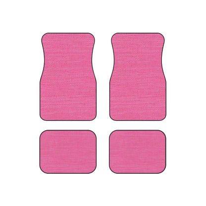 Doll-Like Pink Denim Designer Fabric Style - Car Mats (Set of 4)