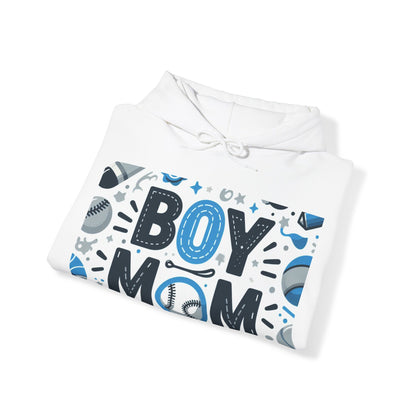 Boymom Design Shirt, Boy Mom Baseball Gift, Unisex Heavy Blend™ Hooded Sweatshirt