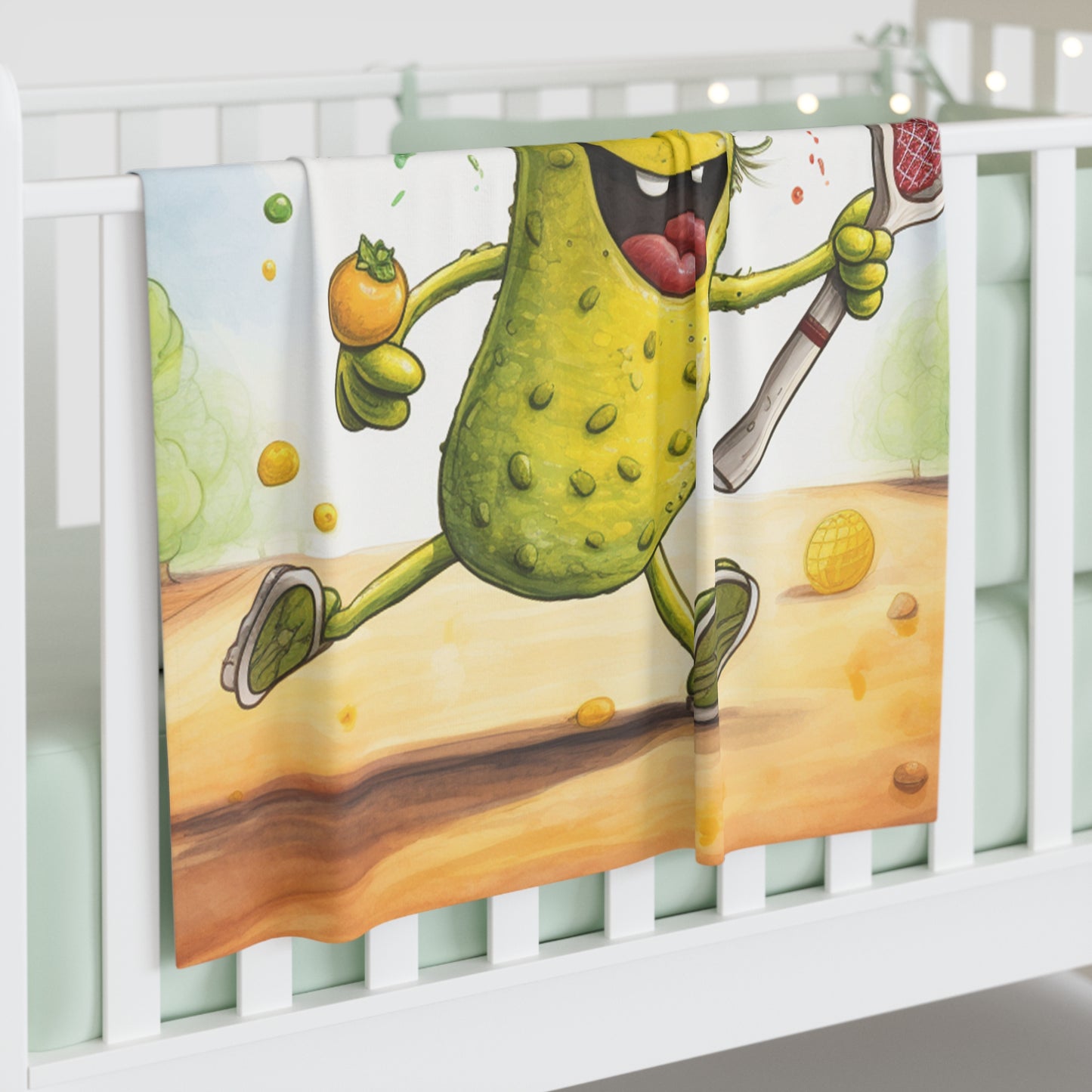 Pickleball Play: Pickle Sport Action Game, Fast Dink Ball - Baby Swaddle Blanket