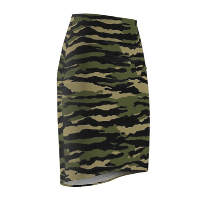 Tiger Stripe Camouflage: Military Style - Women's Pencil Skirt (AOP)