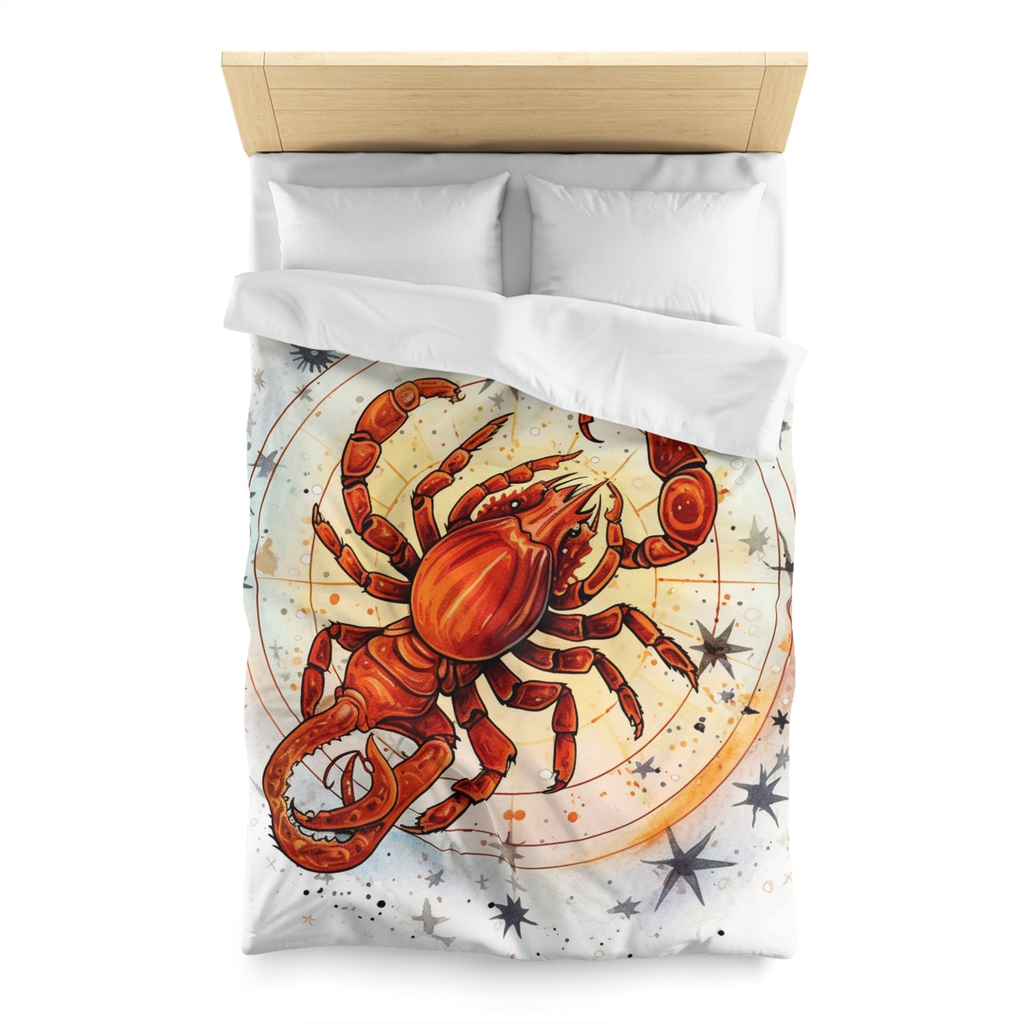 Prickly Scorpio Astrology - Sharp Zodiac Scorpion Celestial Horoscope - Microfiber Duvet Cover