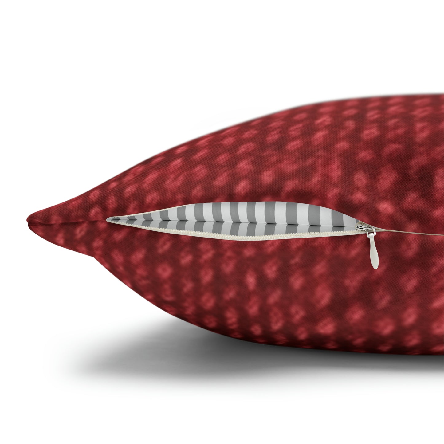 Bold Ruby Red: Denim-Inspired, Passionate Fabric Style - Spun Polyester Square Pillow Case