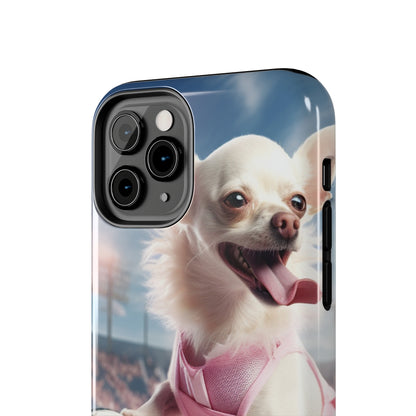 Chihuahua Tennis Ace: Dog Pink Outfit, Court Atheletic Sport Game - Tough Phone Cases