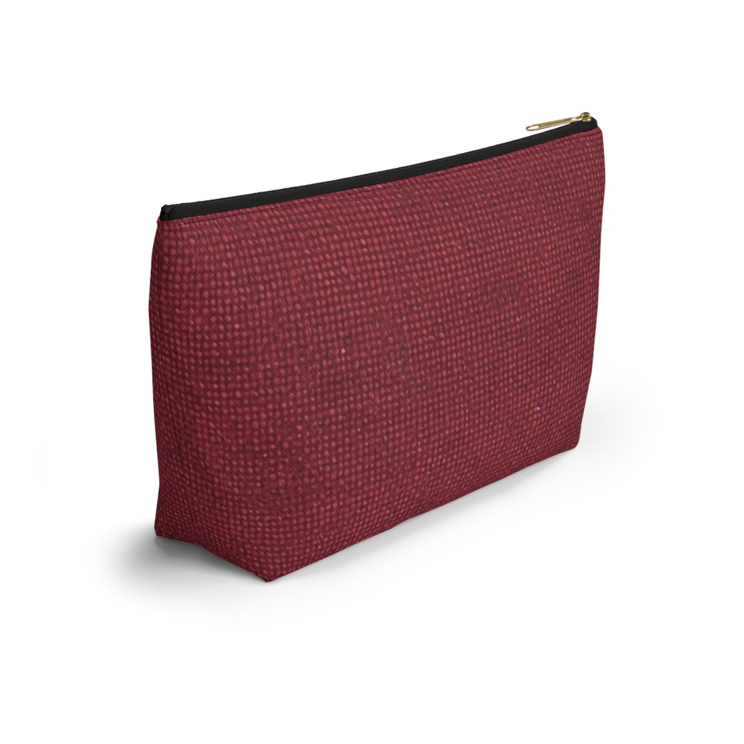 Seamless Texture - Maroon/Burgundy Denim-Inspired Fabric - Accessory Pouch w T-bottom