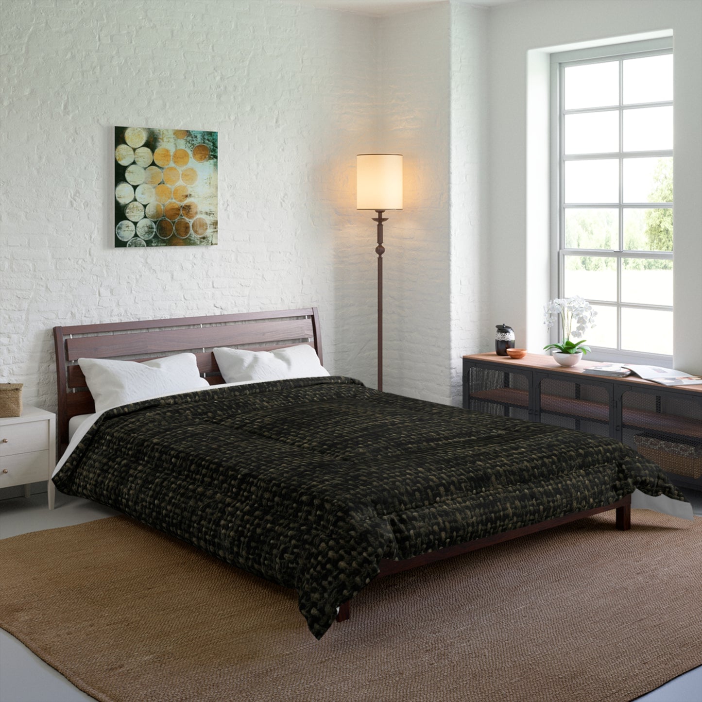 Sophisticated Seamless Texture - Black Denim-Inspired Fabric - Comforter