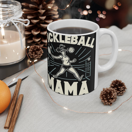 Pickleball Mama - Moms, Sporty Graphic, Pickleball Enthusiast Design - Ceramic Mug 11oz