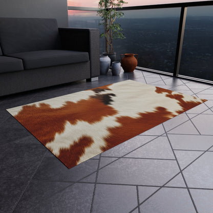 Hair Cowhide Leather Natural Design Tough Durable Rugged Style - Outdoor Rug