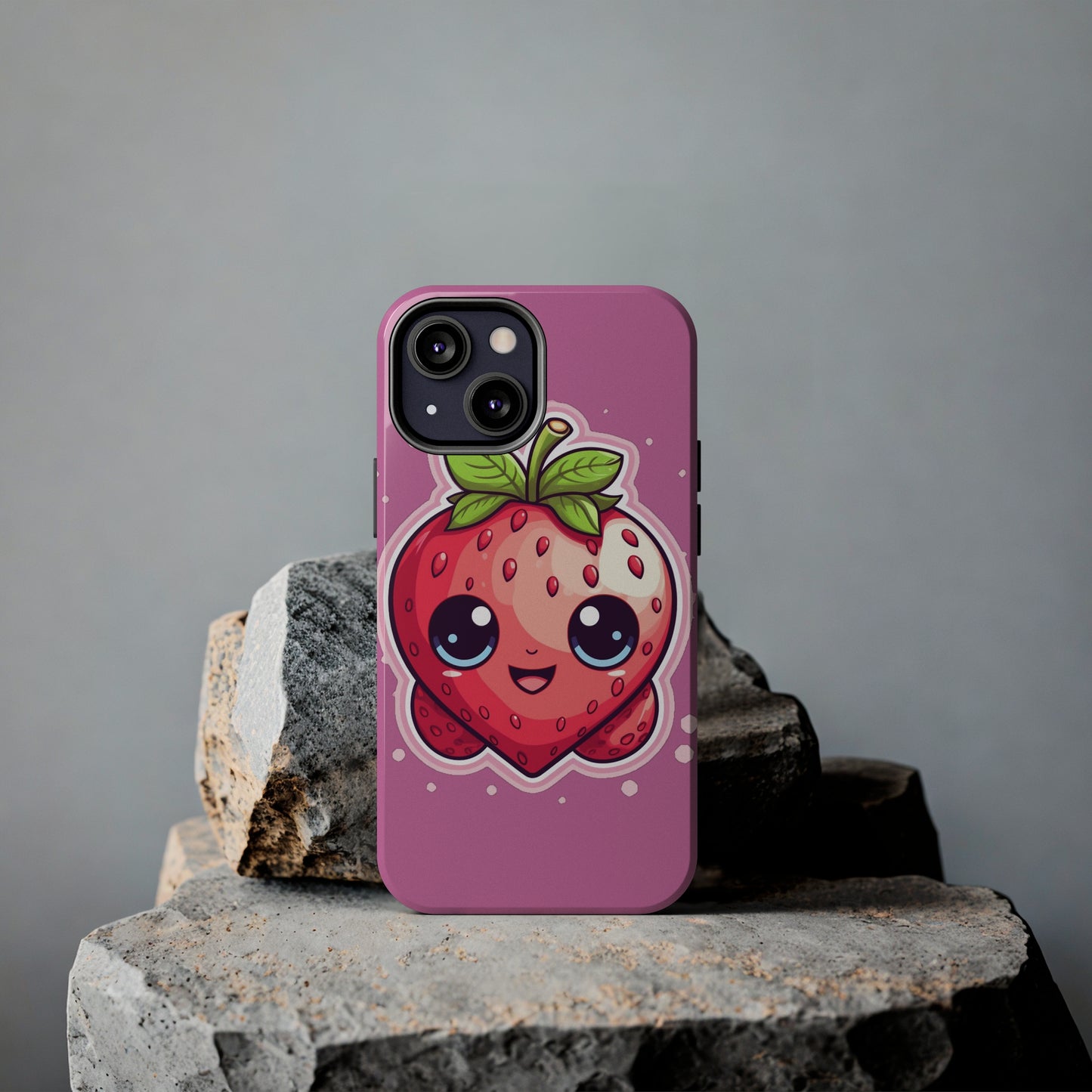 Kawaii Strawberry Adventure - Anime Classic Traditional Japanese Fruit - Otaku Artwork - Tough Phone Cases