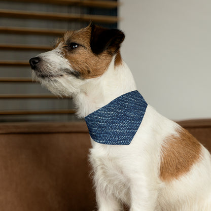 Denim-Inspired Design - Distinct Textured Fabric Pattern - Pet Bandana Collar