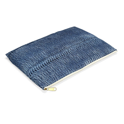 Indigo blue jean Denim Design Pattern Style - Accessory Pouch