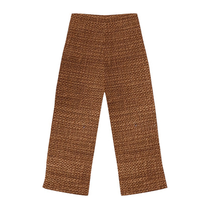 Luxe Dark Brown: Denim-Inspired, Distinctively Textured Fabric - Women's Pajama Pants (AOP)