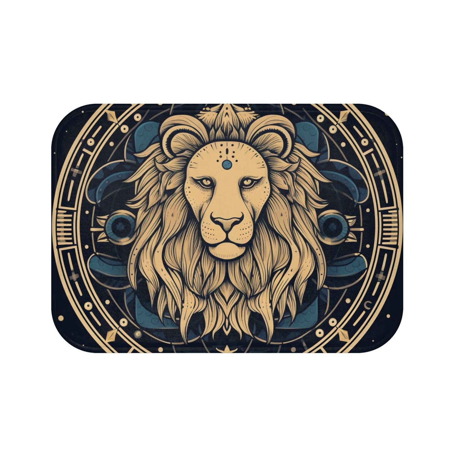 Leo Zodiac Sign - Mystic Circle Astrology Art Cosmic constellation - Bath Mat