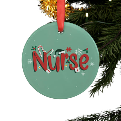 2023 Christmas Nursing Acrylic Ornament: Festive Nurse Design with Ribbon, Perfect Gift for Women in Nursing School