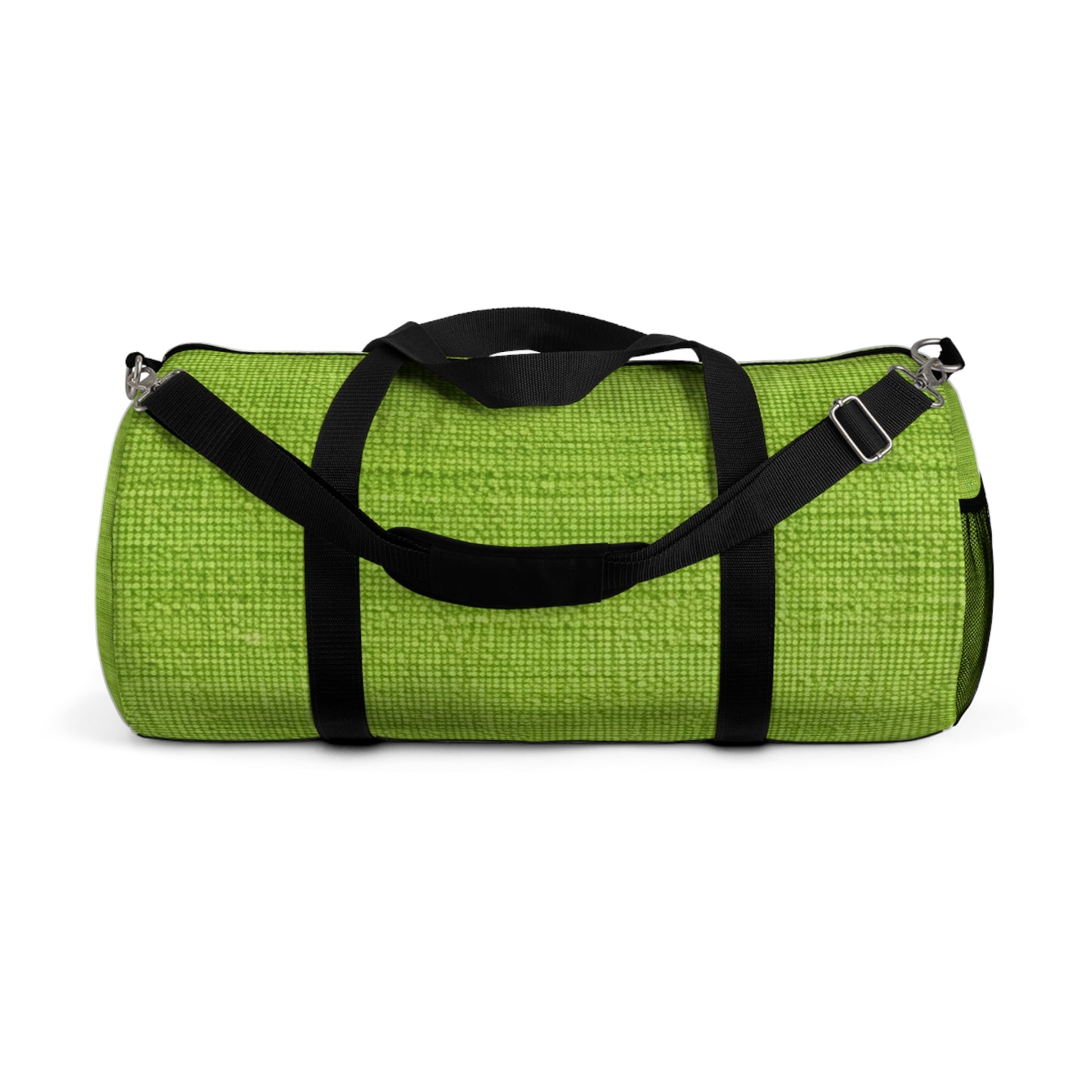 Lush Grass Neon Green: Denim-Inspired, Springtime Fabric Style - Duffel Bag