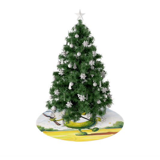 Pickleball Sport: Athletic Pickle Playing Game with Net and Paddle - Christmas Tree Skirts