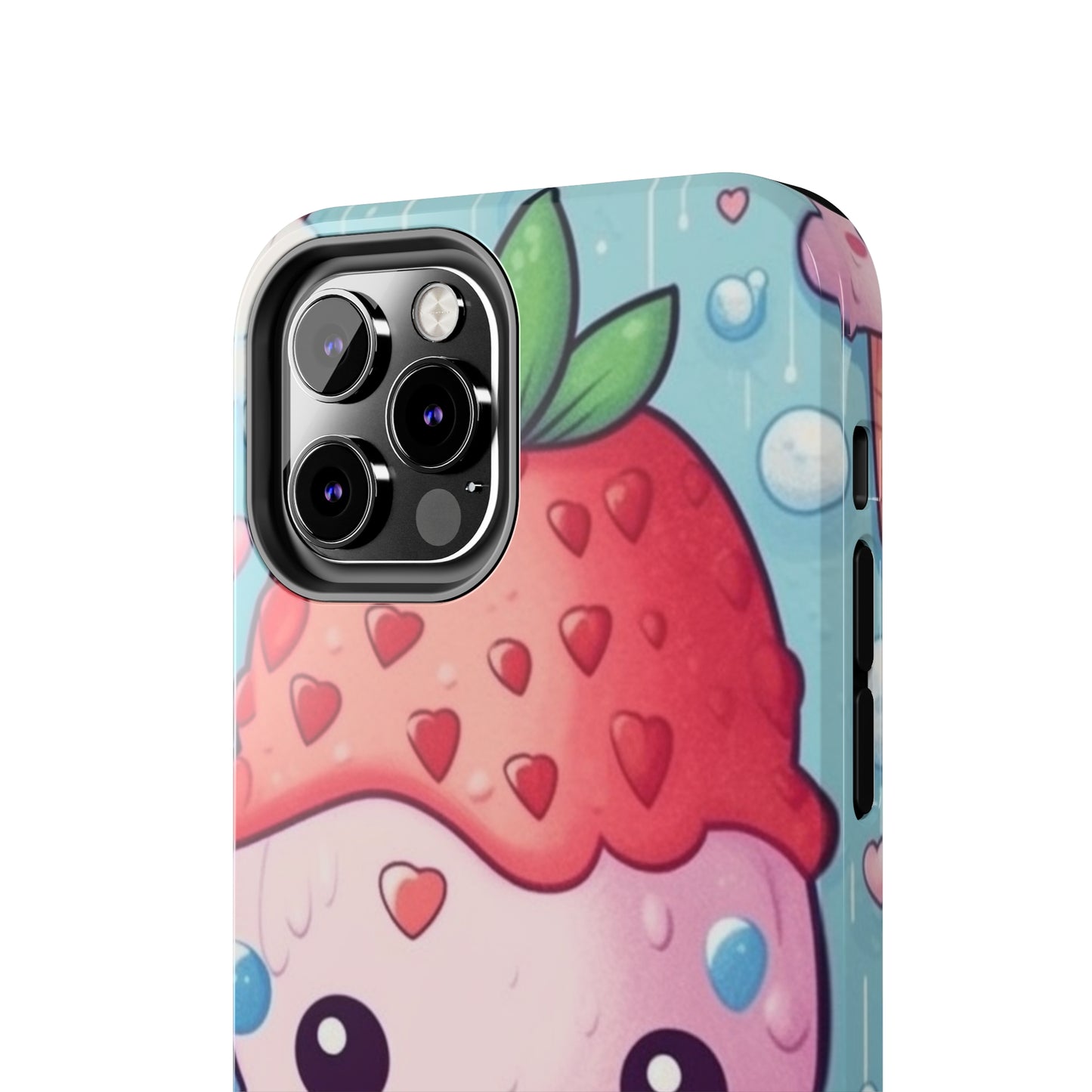 Kawaii Strawberry Sundae Cone - Traditional Japanese Anime Dessert Delight - Sweet Berry Otaku Gift - Tough Phone Cases